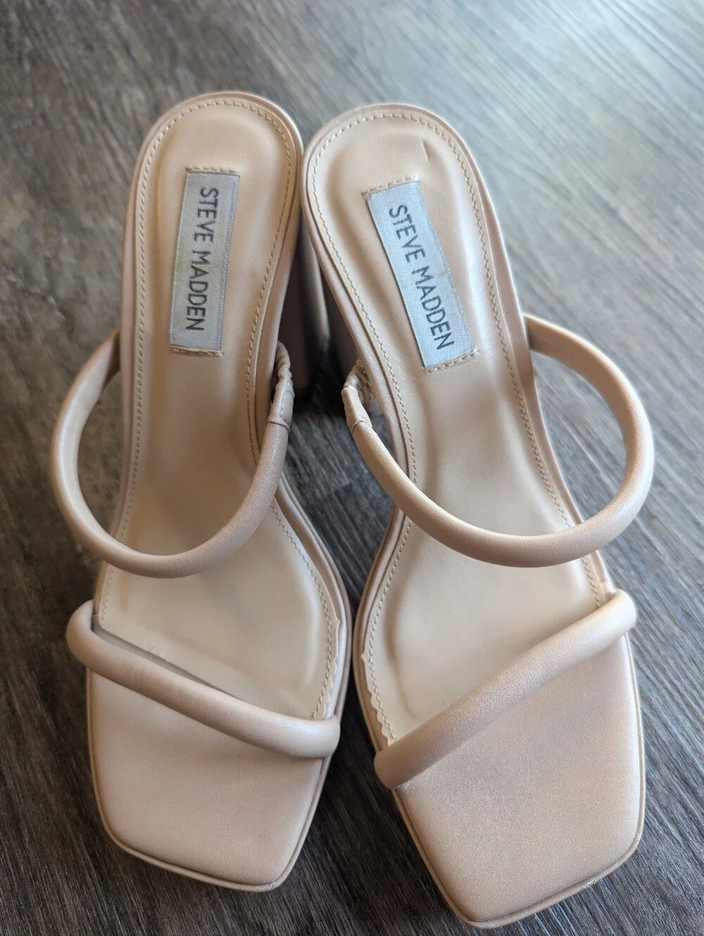 Steve Madden Blush Strappy Block-Heel Sandals Size 6